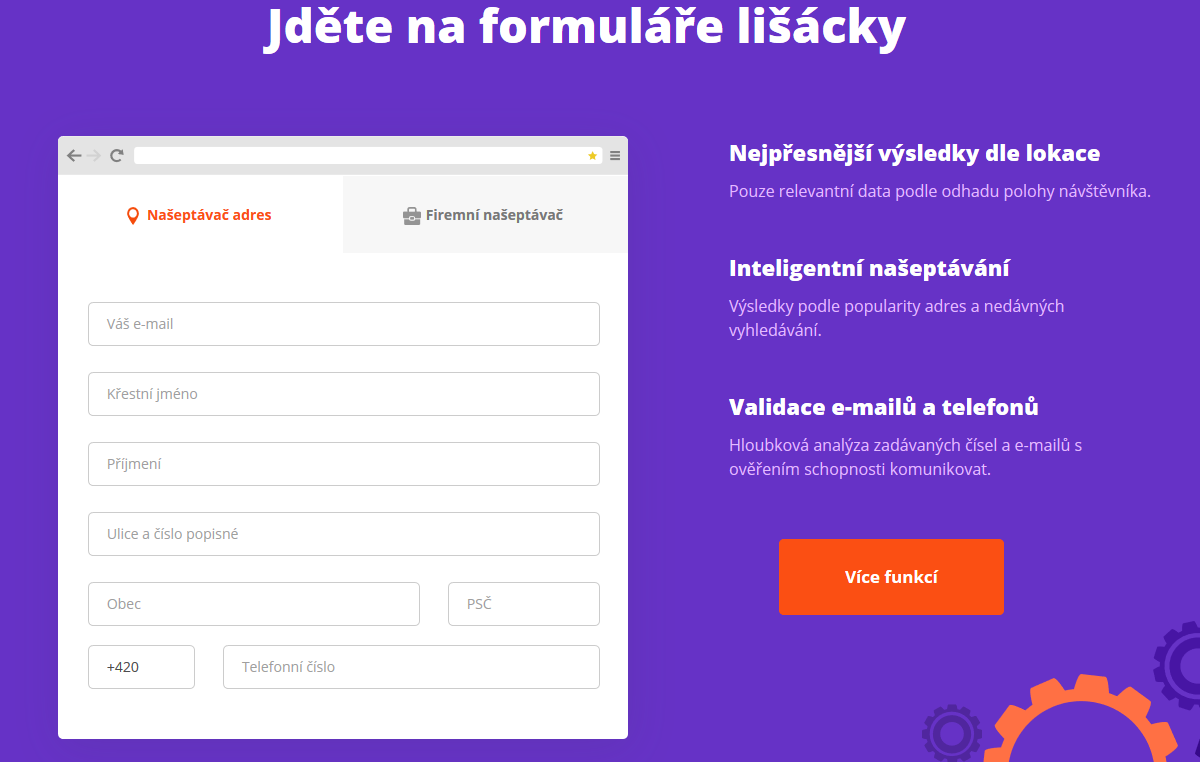 FOXENTRY validace dat formulářů a našeptávání adres